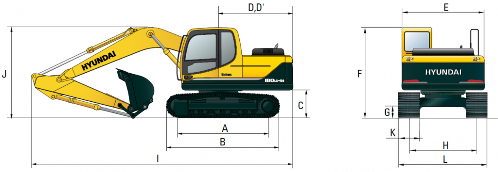 Габаритные размеры R180LC-9S