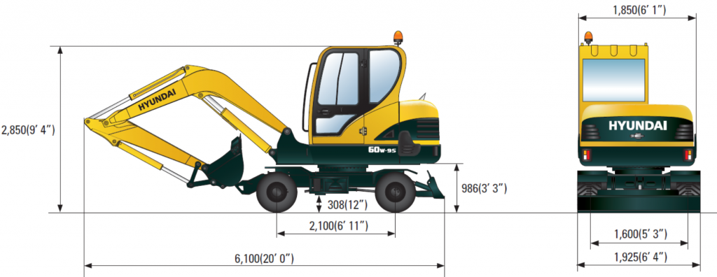 Габаритные размеры R60W-9S